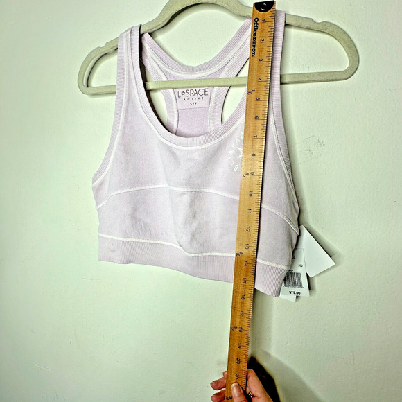 NWT L*Space Out Of Bounds Peony Lilac Crop Scoop Neck Racerback Sports Bra S - Picture 8 of 15